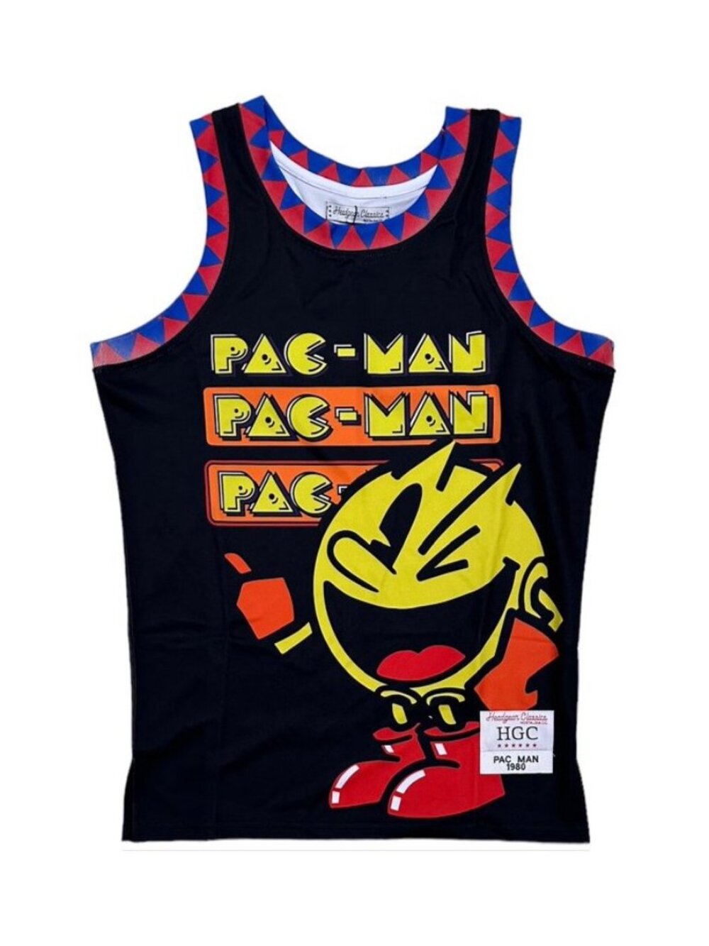 HEADGEAR CLASSICS Men's Pacman Black Basketball Jersey Size L